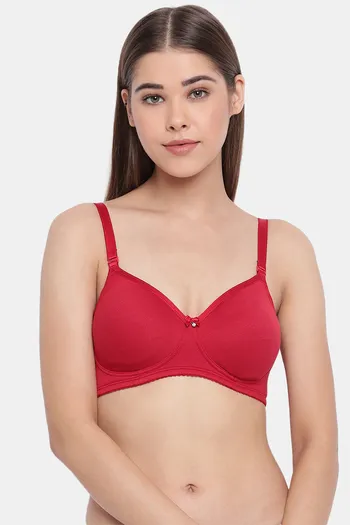 Buy Enamor Single Layered Non Wired 3/4Th Coverage T-Shirt Bra - Bridal Red  at Rs.300 online