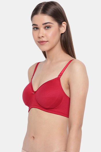 Buy Enamor Single Layered Non Wired 3/4Th Coverage T-Shirt Bra - Bridal Red  at Rs.300 online
