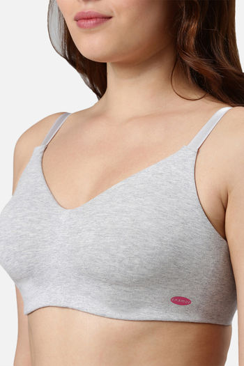 Buy Enamor Lightly Lined Non Wired Full Coverage T-Shirt Bra - Greymelange  at Rs.729 online