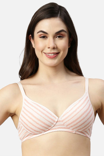 Buy Enamor Padded Non Wired Medium Coverage T-Shirt Bra - Crazy Stripes at  Rs.849 online