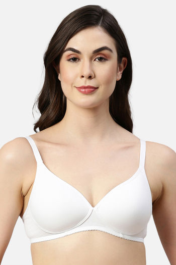 Buy Enamor Padded Non Wired Medium Coverage T-Shirt Bra - White