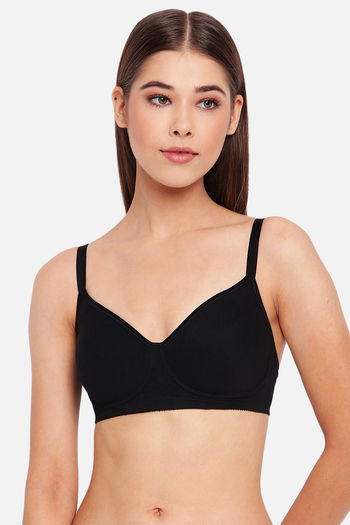 Buy Enamor Double Layered Non Wired 3/4Th Coverage T-Shirt Bra - Black