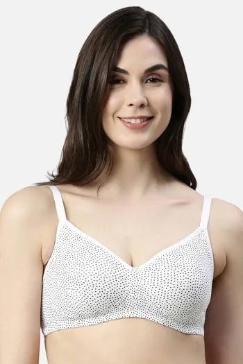 Buy Enamor Double Layered Non Wired 3/4Th Coverage T-Shirt Bra - Ditsy Dots  Print at Rs.524 online