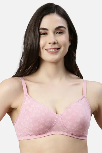 Buy Enamor Double Layered Non Wired 3/4Th Coverage T-Shirt Bra - Ginko  Scattered Print at Rs.749 online