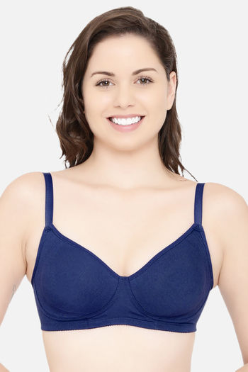 Enamor Double Layered Non Wired 3/4Th Coverage T-Shirt Bra - Navy Blue