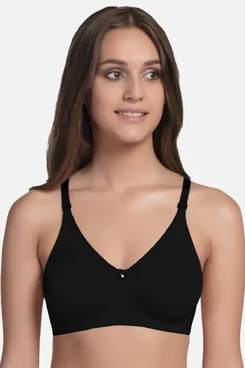Buy Enamor Double Layered Non Wired 3/4Th Coverage T-Shirt Bra - Black
