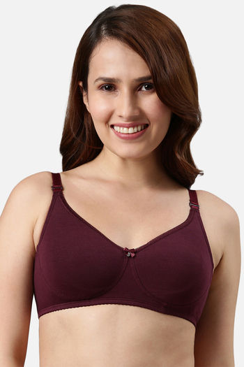 Buy Enamor Double Layered Non Wired 3/4Th Coverage T-Shirt Bra - Grapewine  at Rs.579 online