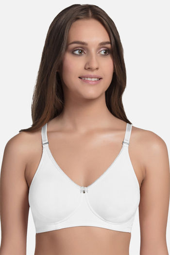 Buy Enamor Double Layered Non Wired 3/4Th Coverage T-Shirt Bra - White