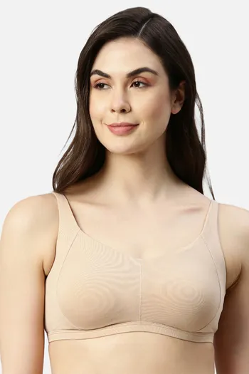 Enamor women's medium coverage bra online on -white