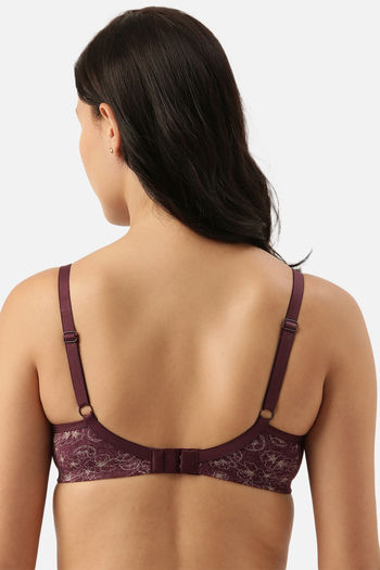 Buy Enamor Double Layered Non Wired 3/4Th Coverage T-Shirt Bra - Pink Ditsy  Dragonfly at Rs.749 online