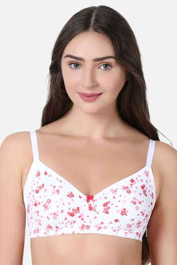 Enamor Double Layered Non Wired 3/4Th Coverage T-Shirt Bra - Pink Ditsy  Dragonfly