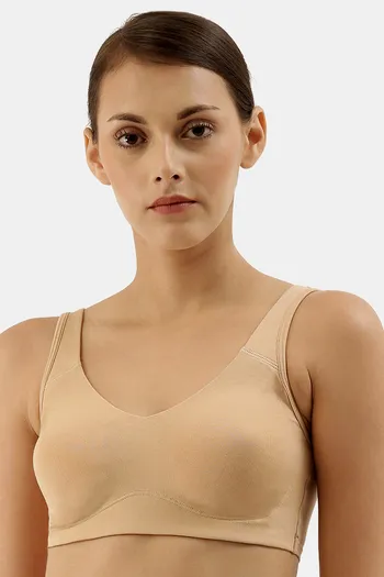Enamor women's medium coverage bra online on -white