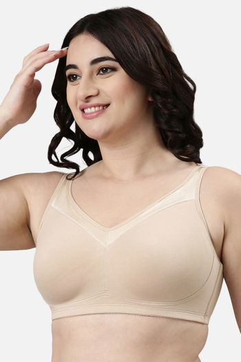 Buy Enamor Lightly Lined Non Wired Full Coverage T-Shirt Bra - Paleskin at  Rs.949 online