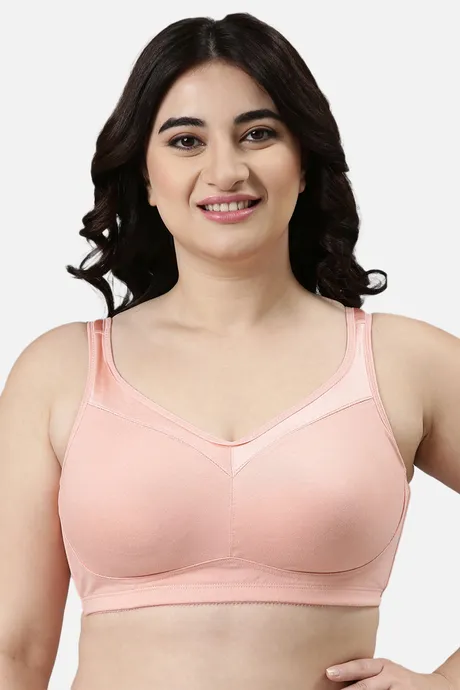 Buy Enamor Double Layered Non Wired Full Coverage Super Support Bra - Pearl  at Rs.949 online