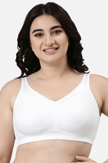 Buy Enamor Lightly Lined Non Wired Full Coverage T-Shirt Bra - White at  Rs.949 online