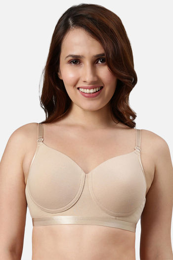Buy Enamor Padded Non Wired 3/4Th Coverage T-Shirt Bra - Paleskin at Rs.999  online