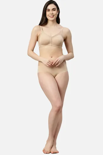 Buy Enamor Double Layered Non Wired Full Coverage T-Shirt Bra - Paleskin at  Rs.779 online
