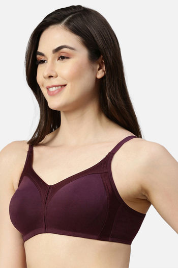 Buy Enamor Double Layered Non Wired Full Coverage T-Shirt Bra - Purple at  Rs.779 online