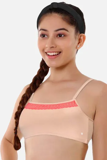Buy Enamor Antimicrobial Teenager Full Coverage Non-Wired Non Padded  Beginners Bra - Skin Mauve Lace at Rs.322 online