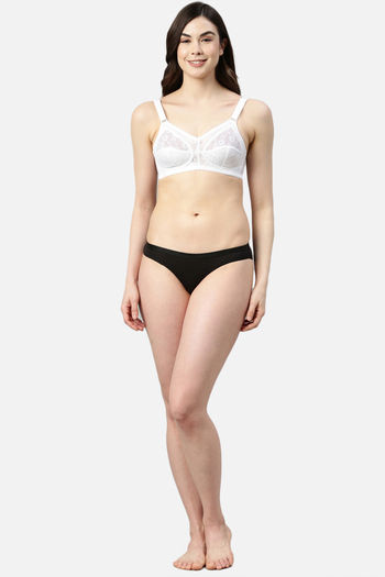 Enamor Double Layered Non-Wired Full Coverage Super Support Bra - White