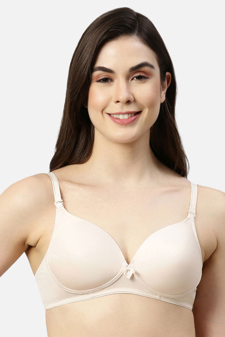 Buy Enamor Padded Non-Wired High Coverage T-Shirt Bra - Pink Champagne at  Rs.1099 online