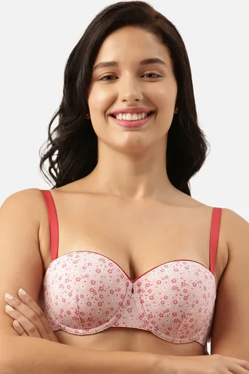 Buy Enamor Padded Wired Medium Coverage Lace Bra - Almond Blossom