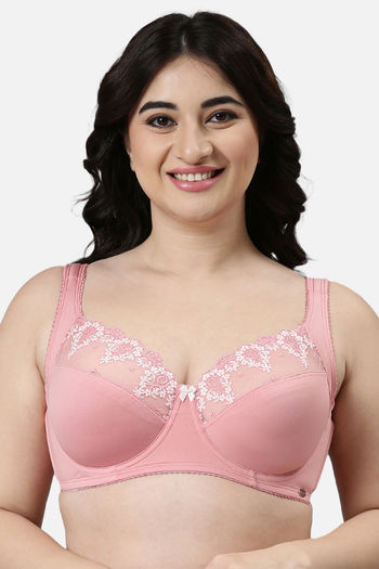 Buy Enamor Lightly Lined Wired High Coverage Super Support Bra - Confetti