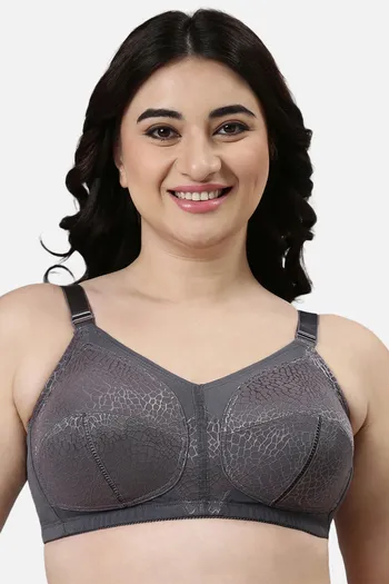 Enamor Lightly Lined Non-Wired Full Coverage Super Support Bra - Black