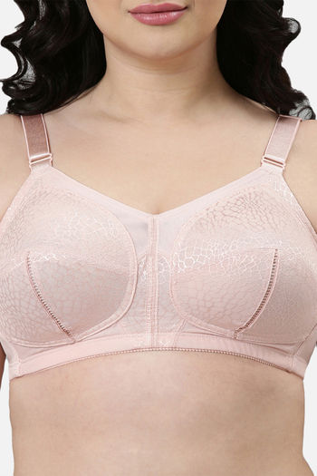 Enamor Lightly Lined Non-Wired Full Coverage Super Support Bra - Pearl