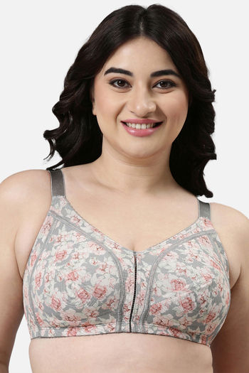 Buy Enamor Lightly Lined Non Wired Full Coverage Super Support Bra - Midnight Peony Print