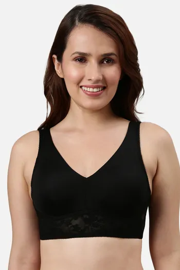 Buy Enamor Lightly Lined Non-Wired Full Coverage T-Shirt Bra - Black