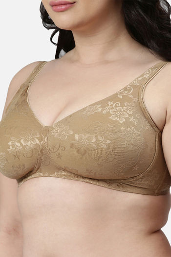 Buy Enamor Lightly Lined Non-Wired Full Coverage Minimiser Bra - Buff at  Rs.1549 online