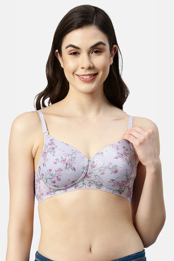 Buy ENAMOR Womens Floral Printed Non Wired Padded T-Shirt Bra