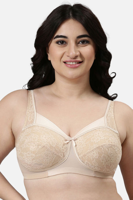 Buy Enamor Double Layered Non-Wired High Coverage Super Support Bra -  Paleskin at Rs.1149 online