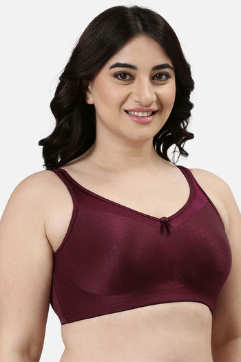 Buy Enamor Lightly Lined Non-Wired Full Coverage Super Support Bra -  Grapewine at Rs.1199 online