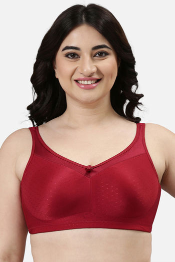 Buy Enamor Lightly Lined Non-Wired Full Coverage Super Support Bra - Masai  at Rs.1199 online