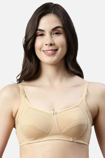 Buy Enamor Double Layered Non-Wired High Coverage Maternity / Nursing Bra - Skin