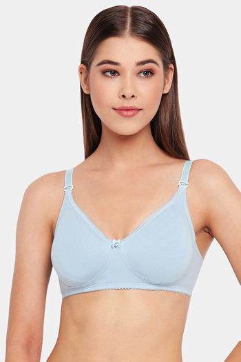 Enamor Double Layered Non-Wired Full Coverage T-Shirt Bra - Sky Blue