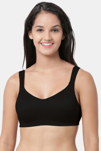 Buy Enamor Single Layered Non-Wired Full T-Shirt Bra - Black at Rs