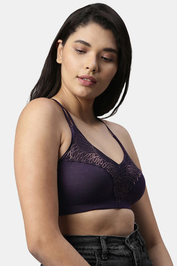 Buy Enamor Single Layered Non-Wired Full Bralette - Mysterioso at