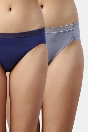 Buy Zivame Anti-Microbial Low Rise Full Coverage Hipster Panty (Pack of 3)  - Assorted at Rs.400 online
