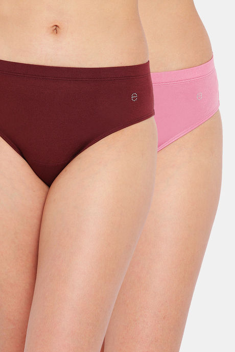 Buy Enamor Medium Rise Full Coverage Hipster Panty (Pack of 2) - Assorted  at Rs.339 online