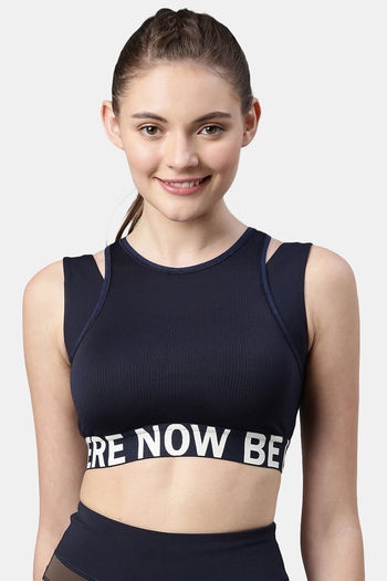 Buy Floret High Impact Seamless Sports Bra - Navy Blue at Rs.599 online