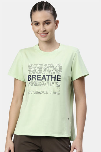 Buy Enamor Anti Odour Relaxed Top - Green Pear Breathe Graphic