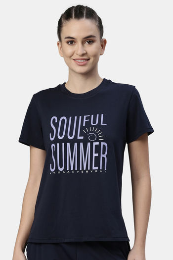 Buy Enamor Anti Odour Relaxed Top - Navy Summer Graphic