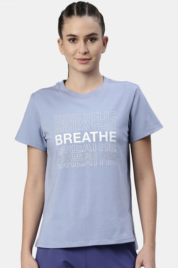Buy Enamor Anti Odour Relaxed Top - Powder Blue Breathe Graphic