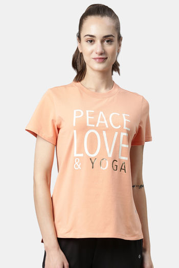 Women's T-Shirts New Cotton Short Sleeve Tee - LIVE, LOVE, YOGA