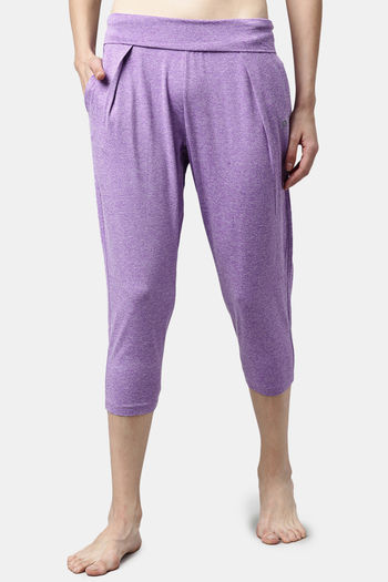 Buy Enamor Relaxed Anti Microbial Mid Rise Track Pant - Orchid Glaze Melange