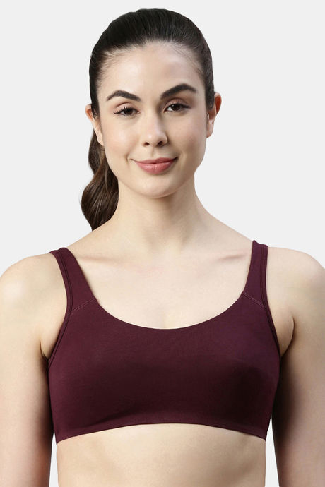 Buy Enamor Low Impact Sports Bra Grapewine at Rs.399 online Activewear online