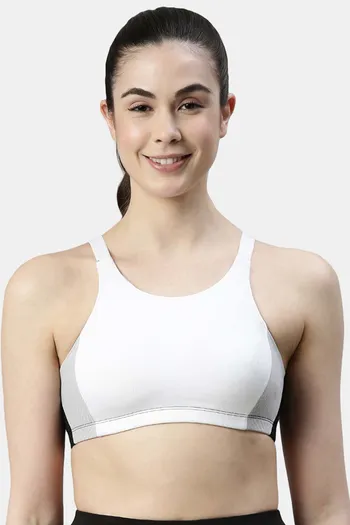 Buy Enamor Medium Impact Sports Bra - White at Rs.559 online